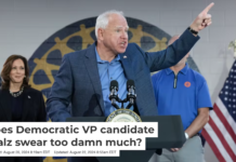 Tim Walz said ‘damn’ four times while speaking at a union campaign event in Wayne, Mich., on Aug. 8, 2024. Andrew Harnik/Getty Images